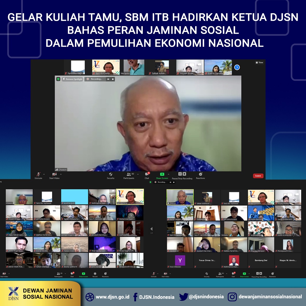 Gelar Kuliah Tamu, SBM ITB Hadirkan Ketua DJSN Bahas Peran Jaminan Sosial dalam Pemulihan Ekonomi Nasional